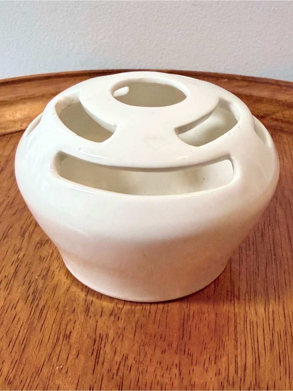 Vintage White Ceramic Flower Frog